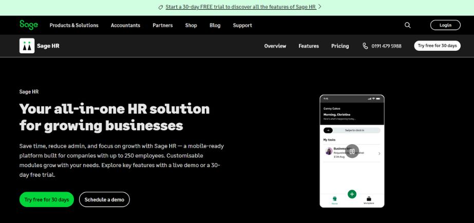 Sage HR - employee management software