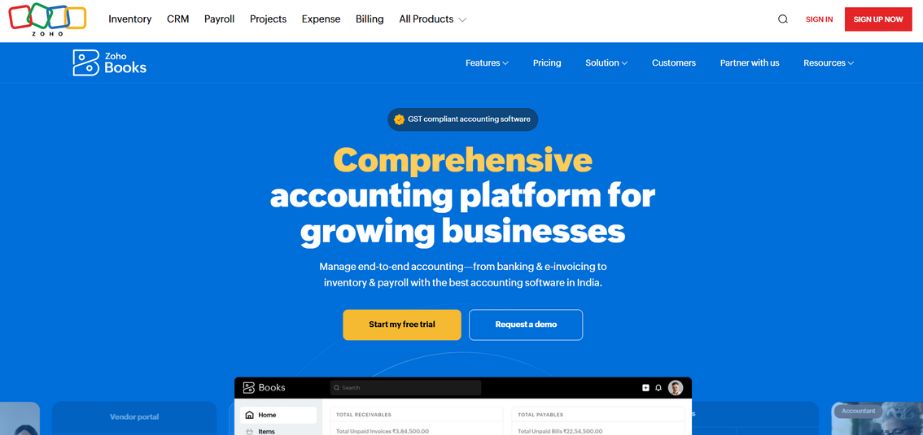 Zoho Books - corporate accounting software