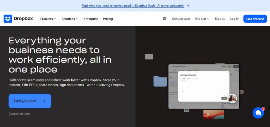Dropbox Business - Best Document Management Software