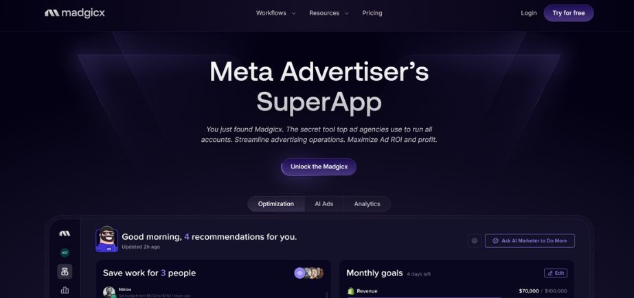 Madgicx One-Click Report - Marketing Analytics Platforms