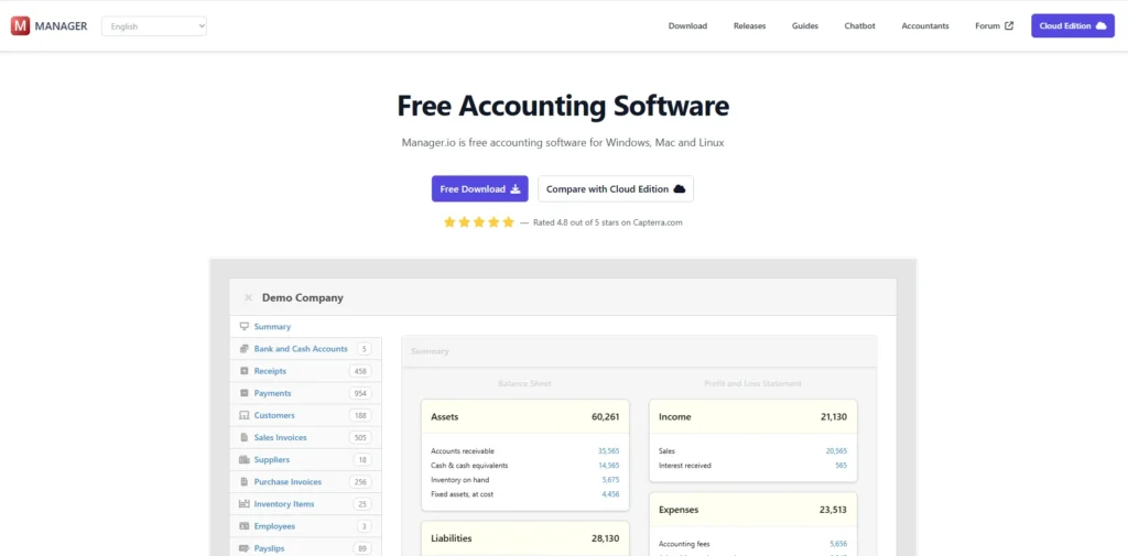Manager.io- bookkeeping software for small business
