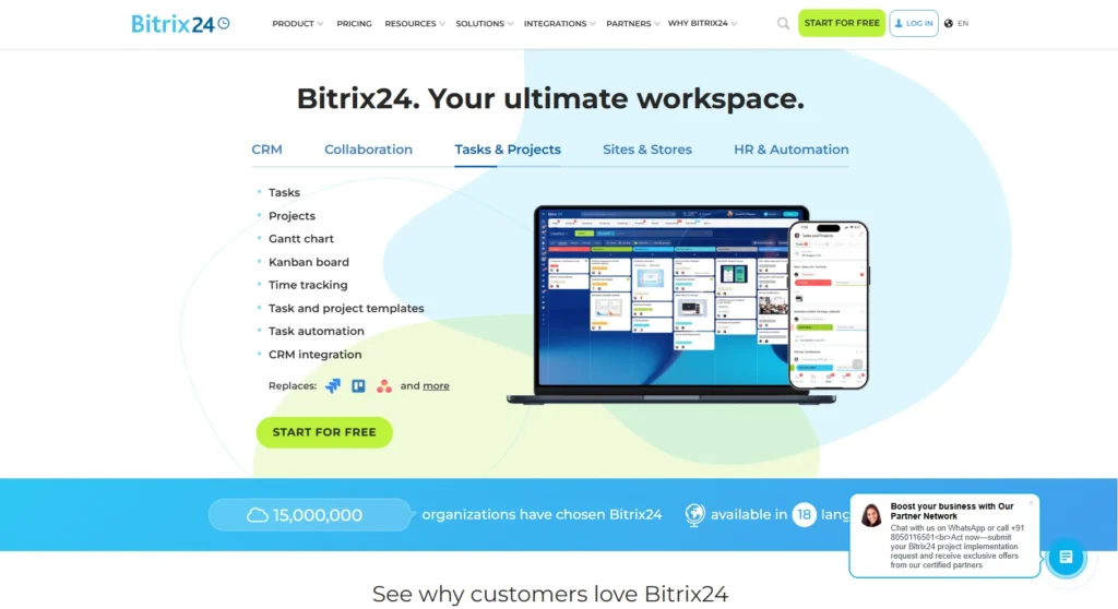 Bitrix24-Client & Customer Portal Software