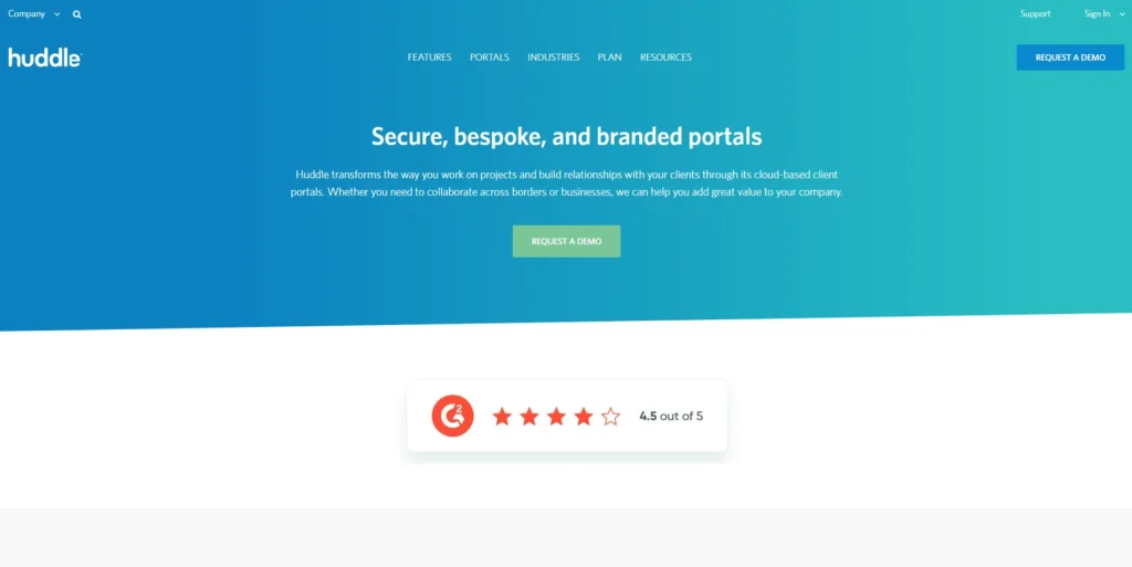 Huddle-Customer Portal Software