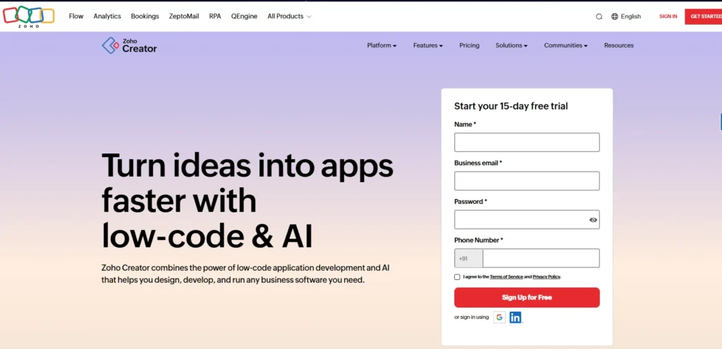 Zoho creator-Client and Customer Portal Software