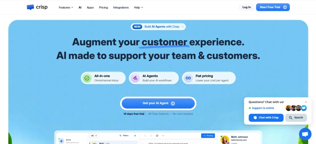 Best Chatbots for Shopify Crisp