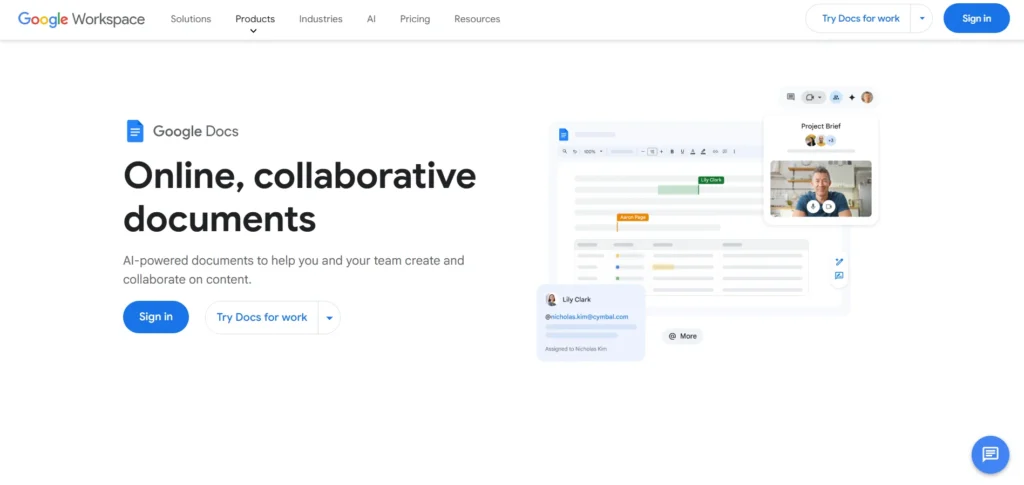 Script Writing Software - Google Docs