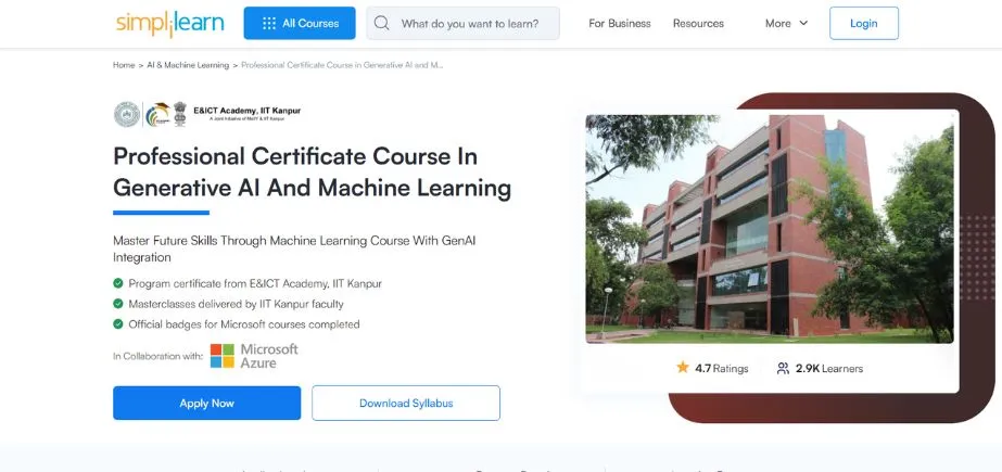 IIT Kanpur - AIML Courses