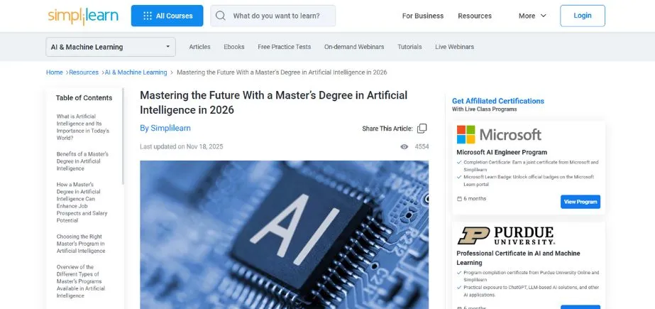 Simplilearn - AIML Courses