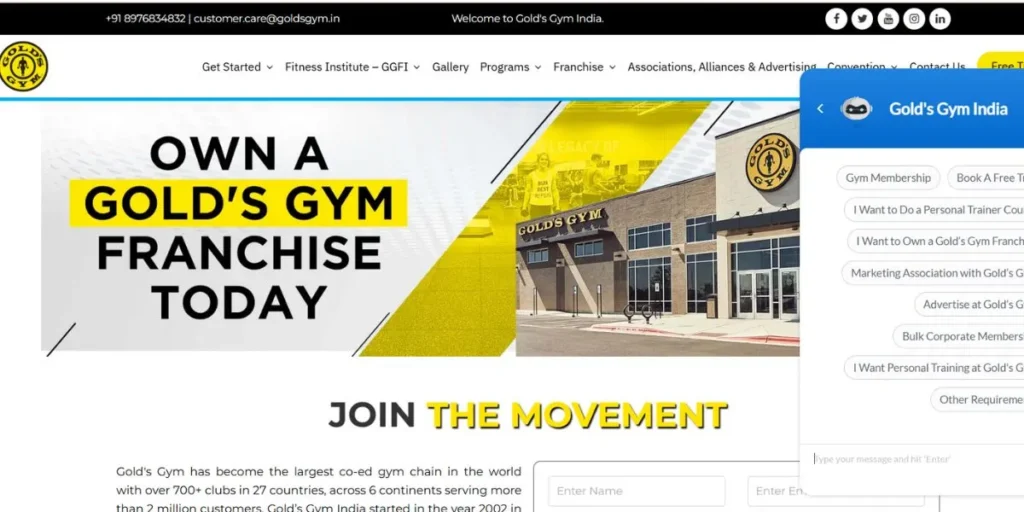Gold's Gym India - Top Gym Franchise In India