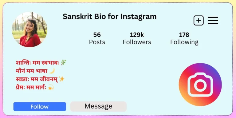Sanskrit Bio for Instagram