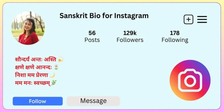 Sanskrit Bio for Instagram