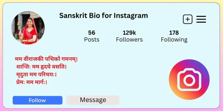 Sanskrit Bio for Instagram
