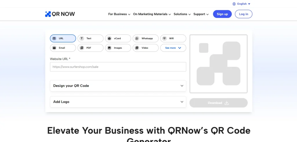 Custom QR code generotor - QRNow