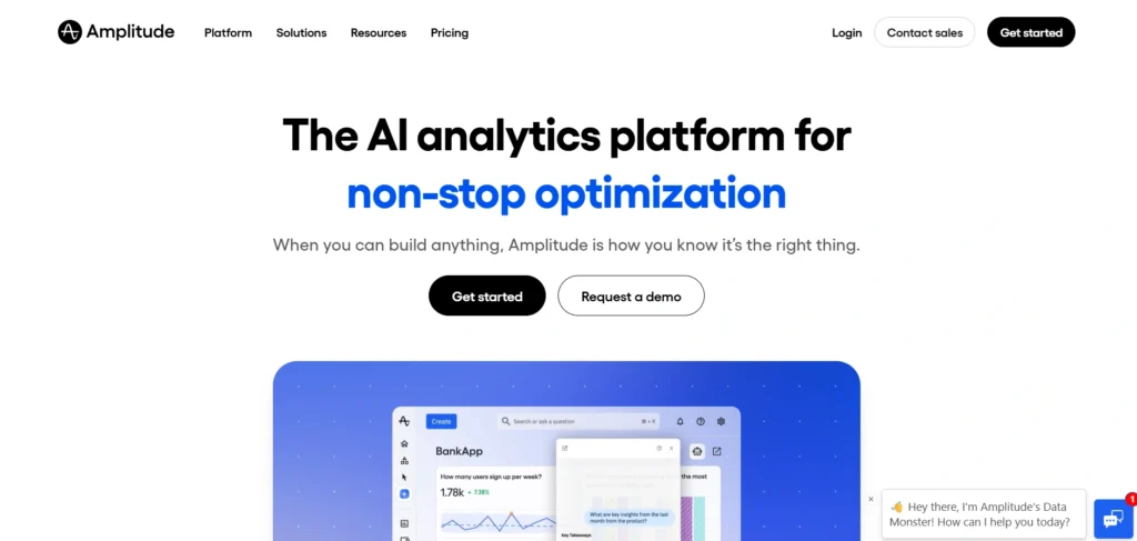 google analytics alternatives- Amplitude 