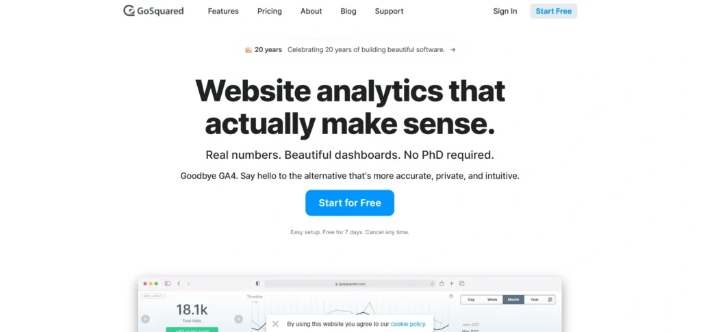 google analytics alternatives-GoSquared