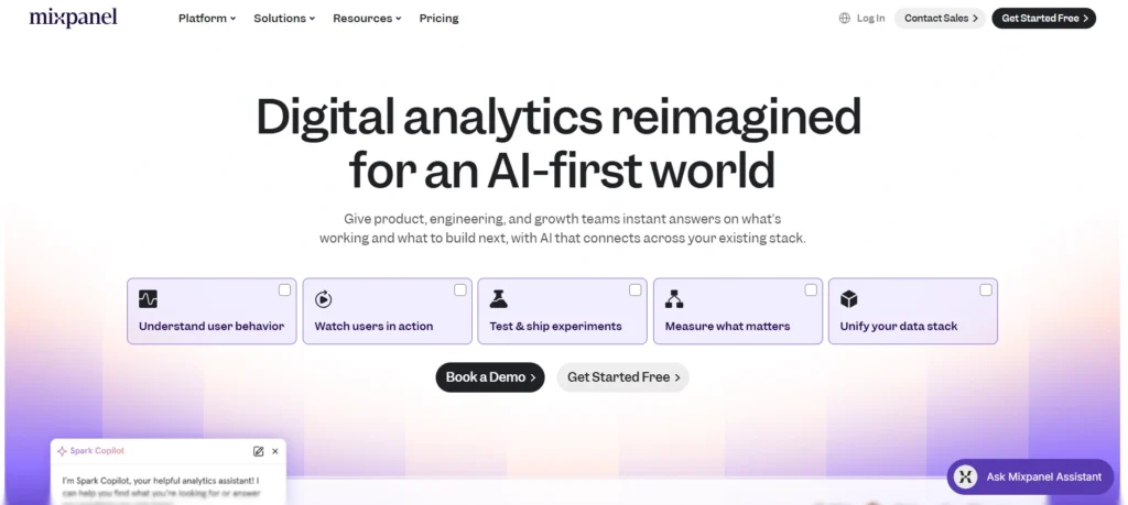 google analytics alternatives-Mixpanel