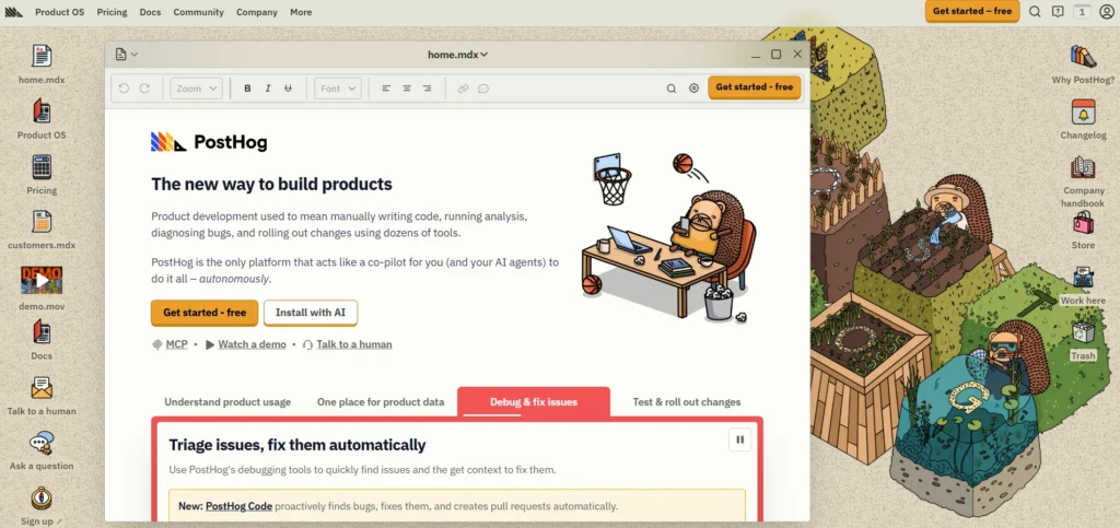 google analytics alternatives-PostHog 