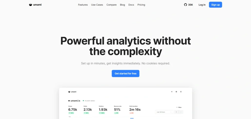 google analytics alternatives-Umami