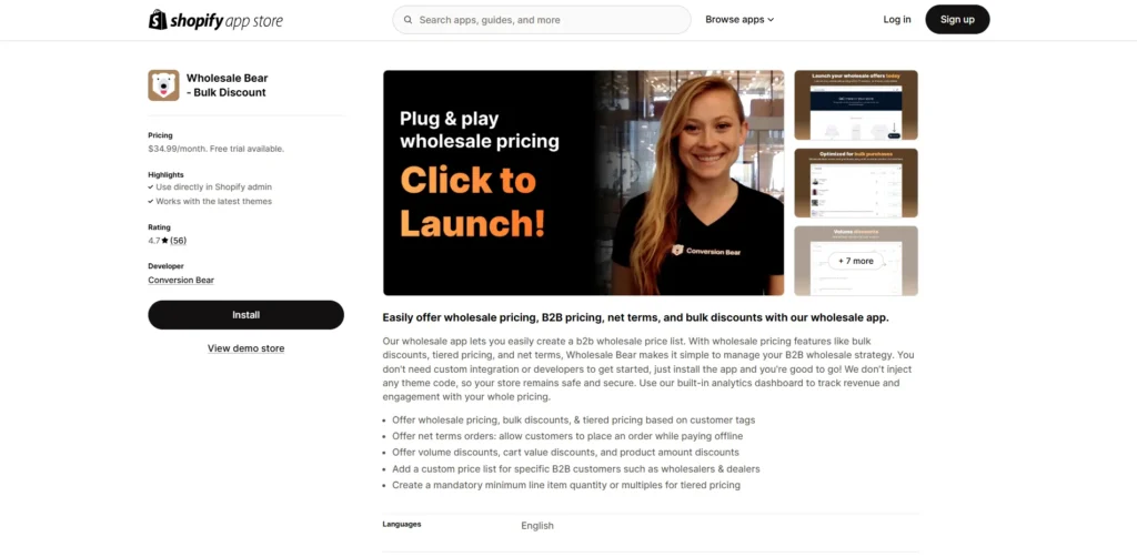 Shopify Wholesale Apps - Wholesale Bear ‑ Bulk Discount