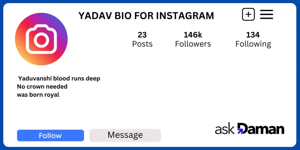 Yadav Bio for Instagram