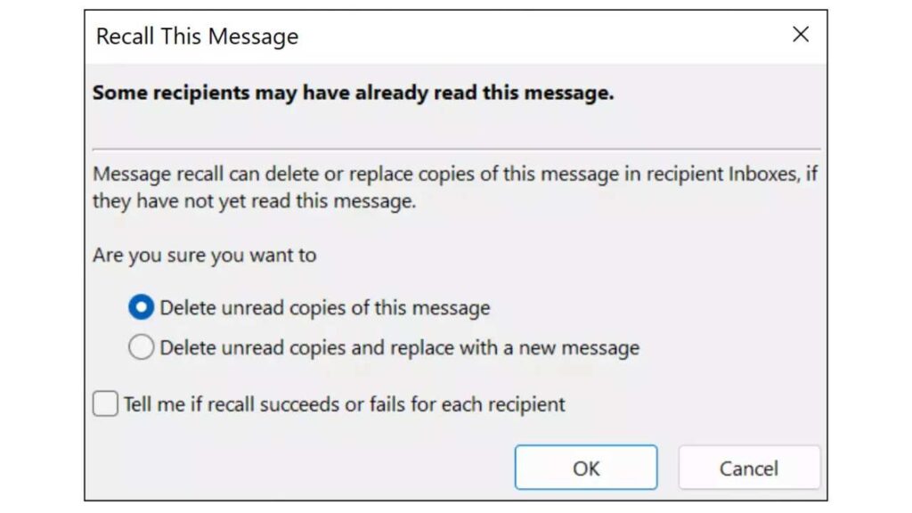 How to Recall an Email in Outlook