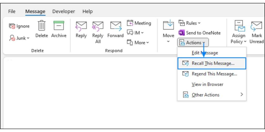How to Recall an Email in Outlook