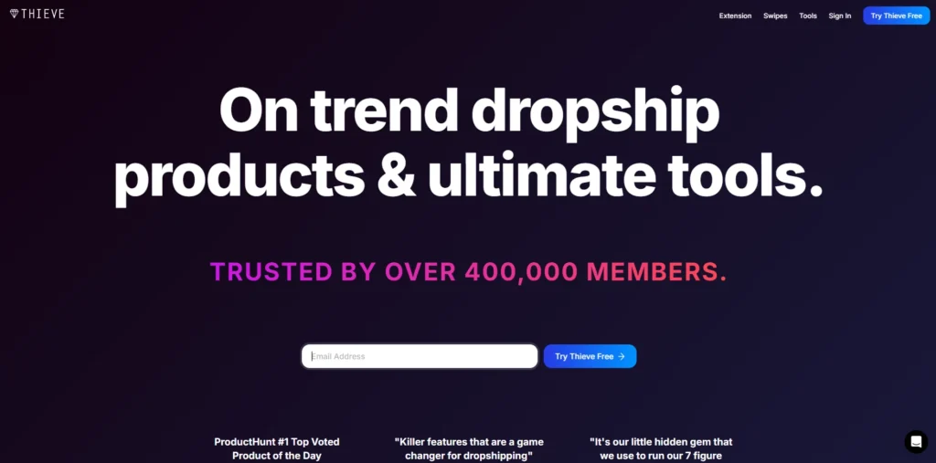 Dropshipping Product Research Tool - Thieve