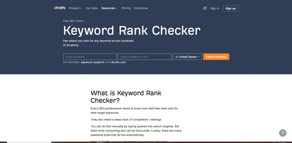 Best SERP Tracking Tool-Ahrefs Rank Tracker