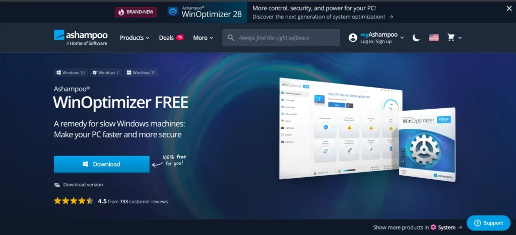 PC Cleaner - Ashampoo WinOptimizer