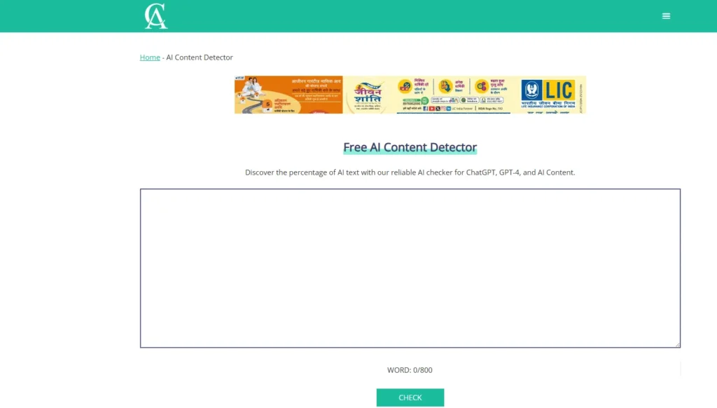 AI content detector - Corrector App AI Content Detector