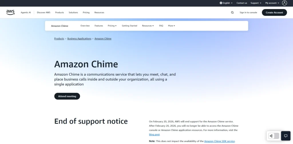 Video Conferencing Software - Amazon Chime