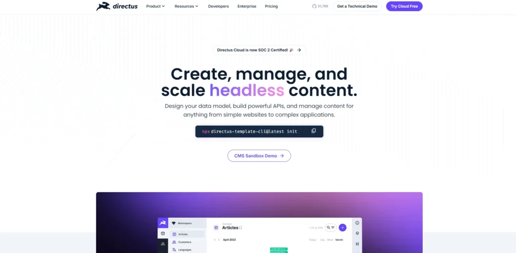 CMS for Jamstack - Directus