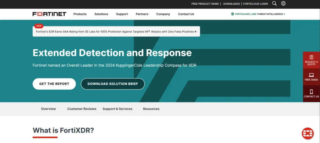 XDR Solution and Vendor - Fortinet FortiXDR