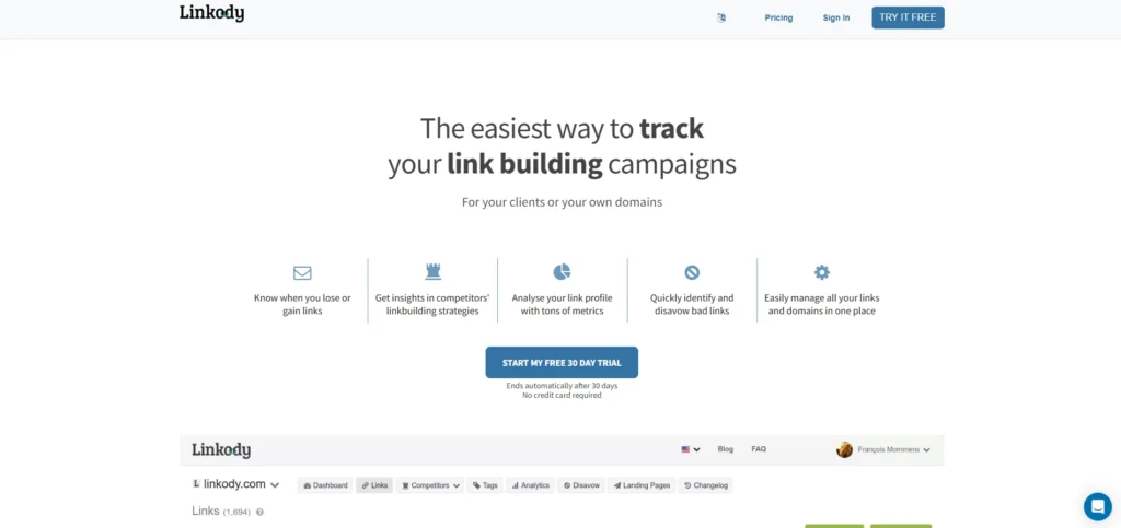 Backlink Analysis Tool - Linkody