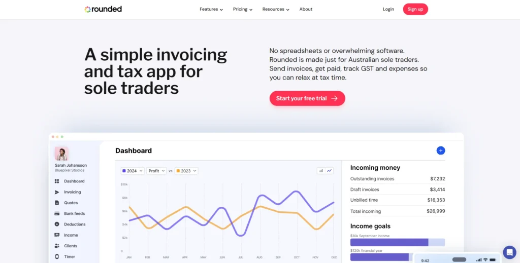 Rounded-bookkeeping software for small business