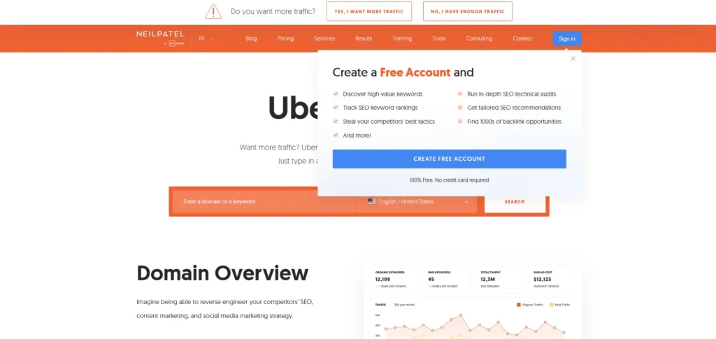 Backlink Analysis Tool - Ubersuggest