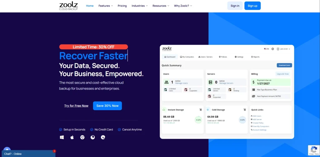 Cloud Backup Solution - Zoolz Cloud Backup