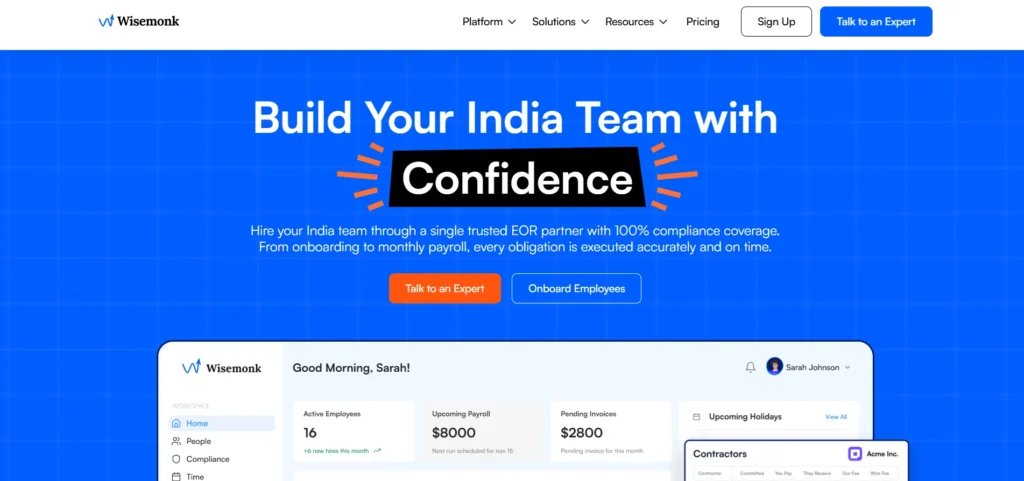 EOR Companies in India-Wis‌emonk