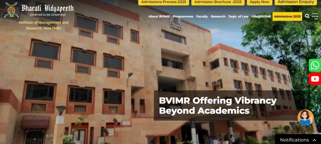 Bharati Vidyapeeth Institute of Management Research (BVIMR), Delhi - MBA College in Delhi