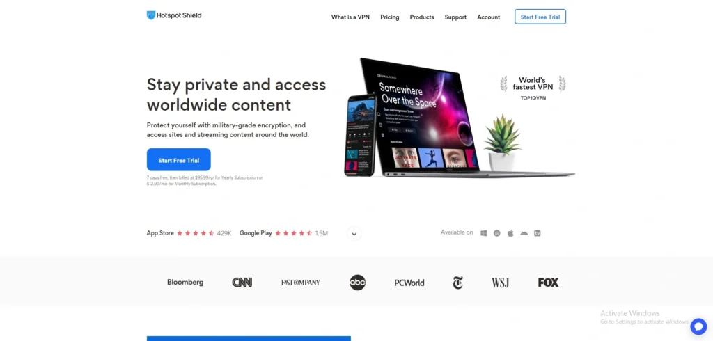 Top 10 Fastest VPN For Windows in 2026 (Speed-Tested Picks) VPN for Windows-Hotspot Shield