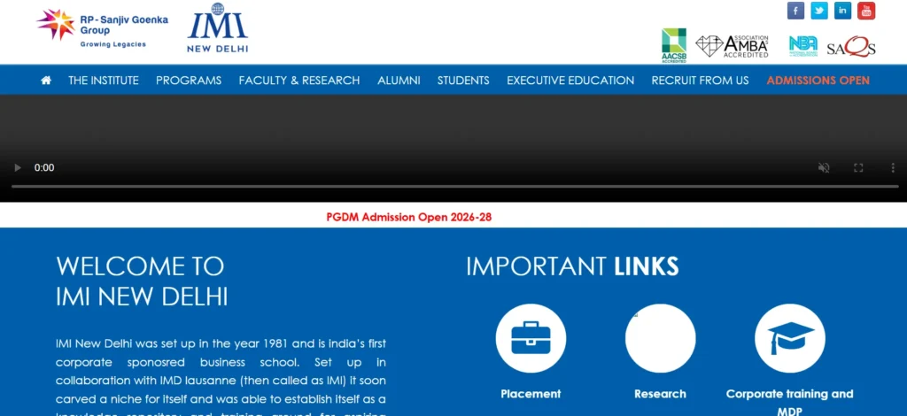 International Management Institute(IMI), Delhi. - MBA College in Delhi