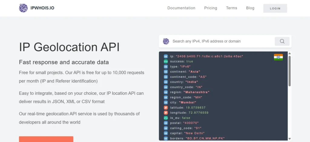 IPWHOIS.io - IP Address Lookup Tool