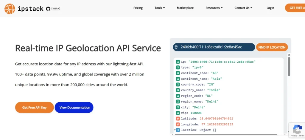 IPstack - IP Address Lookup Tool