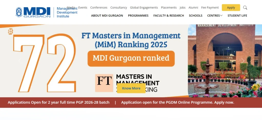 Management Development Institute (MDI), Gurgaon, Delhi NCR - MBA College in Delhi