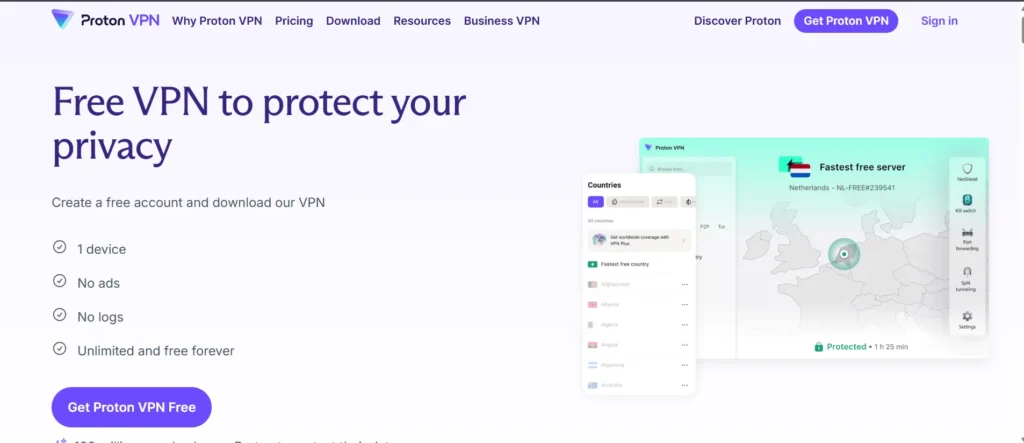 Proton VPN - VPN for Firefox