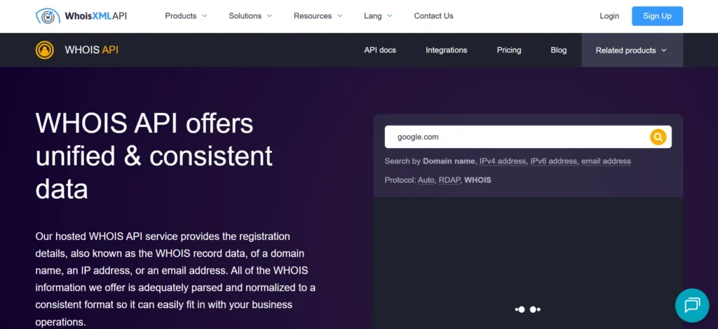 WhoisXML API - IP Address Lookup Tool