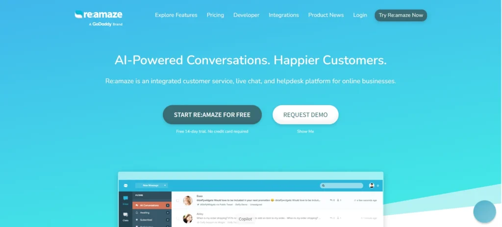 Best Chatbots for Shopify Re:amaze