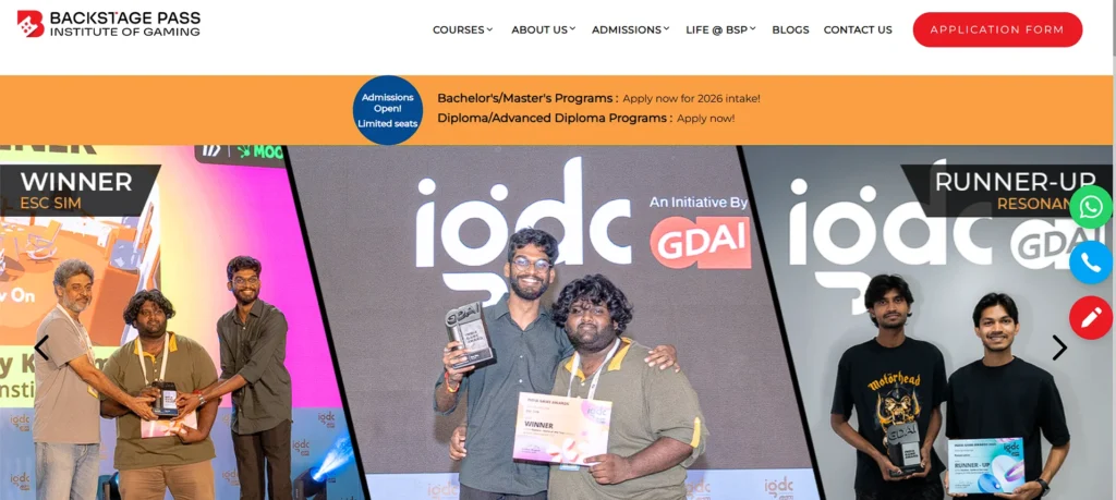 game development courses in hyderabad - Backstage Pass Institute of Gaming and Technology – Professional Game Development Program