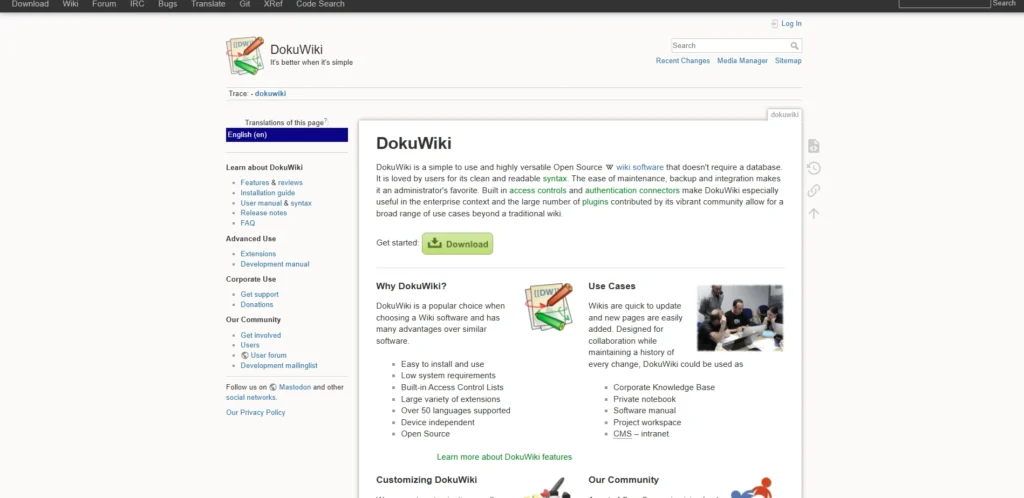 Free Knowledge Base Software-DokuWiki