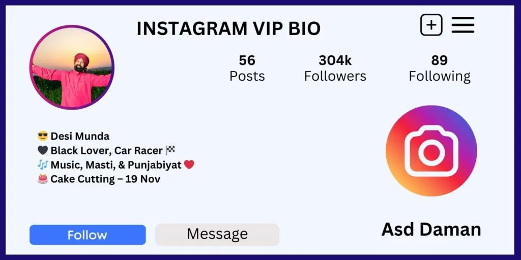 Instagram VIP Bio